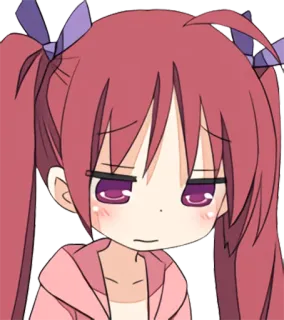 😟 anime, girl, cute, cartoon, character, pink telegram sticker