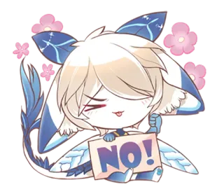😝 NO! mignon, animal, non, anime, fleur whatsapp sticker