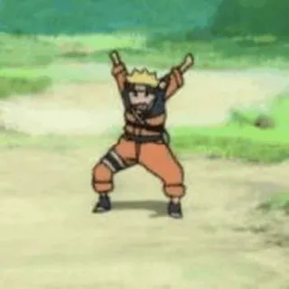 🦊 Naruto Naruto, Anime, Kreskówka, Ninja, Skok, Taniec, Szczęśliwy telegram sticker