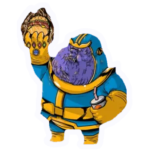 🍔 Thanos Thanos, Infinity Gauntlet, Marvel, Penjahat Super, Kartun, Superhero whatsapp sticker