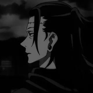 🚬 Suguru Geto Jujutsu Kaisen Anime, Manga, Sorcier, Vilain, Noir et blanc, Geto Suguru telegram sticker