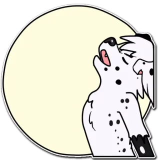🌝 perro, dibujos animados, animal, dálmata, círculo, pegatina, aullando whatsapp sticker