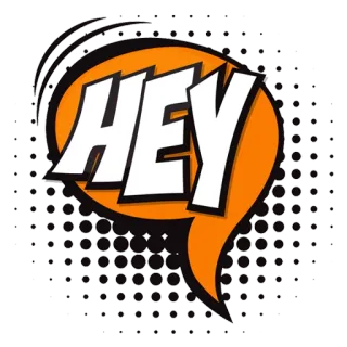 ✋ HEY Bulle, Hey, Salut, BD telegram sticker