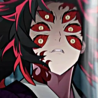💜 Kokushibo Demon Slayer 黒死牟, 鬼滅の刃, アニメ, 鬼, モンスター telegram sticker