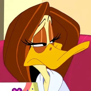 🥕 Dibujo animado, Pato, Personaje, Triste, Femenino telegram sticker
