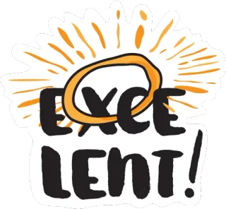 😇 EXCELLENT! eccellente, risultato, positivo, successo, buono, approvazione telegram sticker