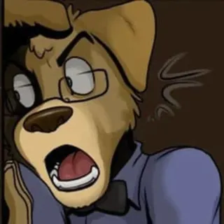 😲 dog, glasses, cartoon, shocked, furry whatsapp sticker