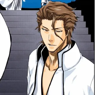 🧬 Aizen Sosuke Bleach 애니메이션, 만화, 아이젠, 소스케, 악당, 머리카락 telegram sticker