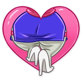 ❤️ trái tim, mông, hoạt hình, phía sau, màu hồng, quần áo telegram sticker