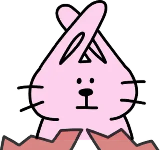 💬 토끼, 분홍색, 동물, 귀여운, 만화 whatsapp sticker