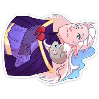 😭 elfe, maus, fantasy, cartoon, figur, aufkleber, herz telegram sticker