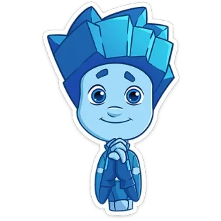 😌 Kartun, Karakter, Biru, Animasi, Stiker, Seni digital telegram sticker