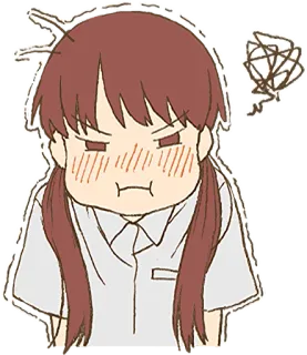 😡 Anime, Fille, Colère, Expression, Dessin animé, Frustré(e) whatsapp sticker