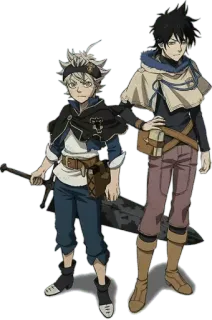 🤝 Asta Black Clover anime, fantasy, manga, black clover, asta, yuno, wizard, shonen whatsapp sticker
