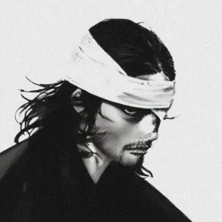 🤍 Miyamoto Musashi Vagabond Samurai, Schwert, Kampf, Manga, Figur telegram sticker