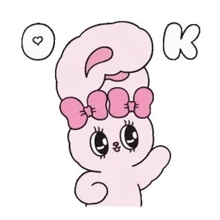 π Esther Bunny OK whatsapp sticker