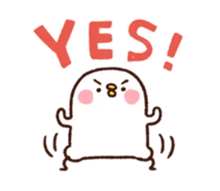 ⭕ YES! ja, cartoon, schattig, goedkeuring, positief telegram sticker