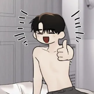 🧋 anime, manga, thumbs up, cartoon, character, illustration telegram sticker
