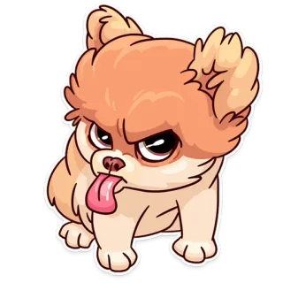 😝 perro, cachorro, lindo, dibujo animado, animal, mascota, enojado, lengua whatsapp sticker