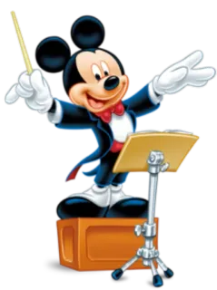 🎼 Mickey Mouse มิกกี้ เมาส์, การ์ตูน, วาทยากร, ดนตรี, ดิสนีย์, วงออร์เคสตรา telegram sticker