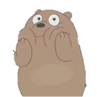 🐼 Grizz We Bare Bears urso, desenho animado, fofo, engraçado, animação telegram sticker