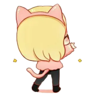 🚶 кот, мультфильм, аниме, каваий, милый, наклейка, персонаж telegram sticker