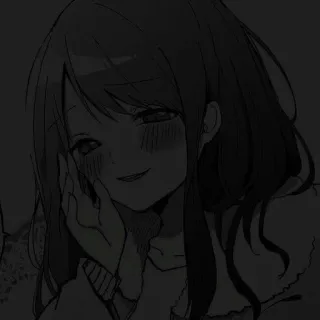 🖤 Anime, Ragazza, Manga, Cartone animato, Ritratto telegram sticker