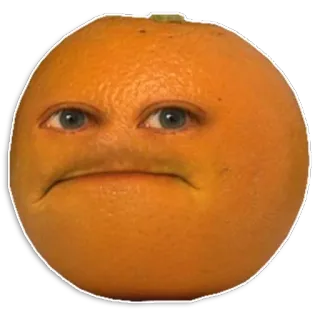 😅 Annoying Orange arancione, frutta, faccia, fastidioso, divertente, cartone animato telegram sticker