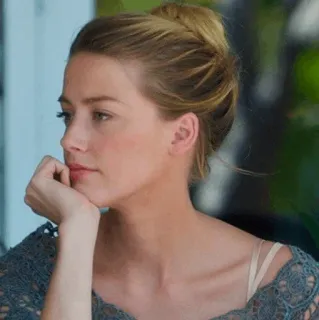 🥀 Amber Heard woman, actress, portrait, profile, blonde telegram sticker