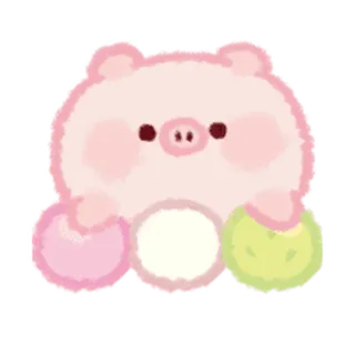 🎵 돼지, 귀여운, 동물, 스티커, 귀여움 telegram sticker