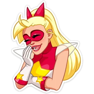 😅 super-herói, mulher, desenho animado, loira, feminino, herói, estrela telegram sticker