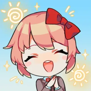 🔆 Sayori Doki Doki Literature Club! Anime, Carino, Felice, Chibi, Sayori, Doki Doki Literature Club telegram sticker