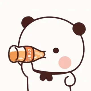 🎈 ORAN Cartoon, Panda, Getränk, Trinken, Orange, Süß, Kawaii, Flasche telegram sticker