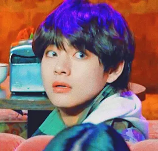 🍃 V K-pop, BTS, Idool, Koreaanse pop, Zanger, Beroemdheid, V, Taehyung telegram sticker