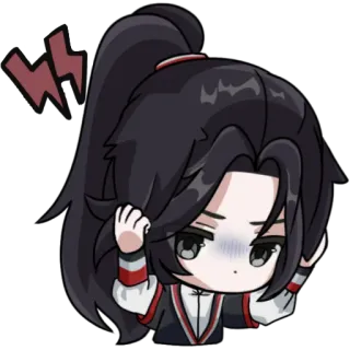 😠 จิบิ, อนิเมะ, หงุดหงิด, การ์ตูน, น่ารัก, ปวดหัว telegram sticker