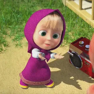 🍔 Masha Masha and the Bear Desenho animado, Menina, Dançando, Criança, Animado telegram sticker