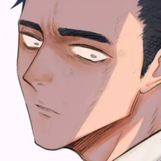 😐 Mann, Gesicht, Ausdruck, Anime, Manga, Porträt, Ernst telegram sticker
