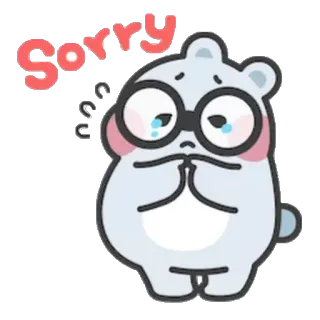😣 Sorry apology, bear, cute, sorry, regretful whatsapp sticker