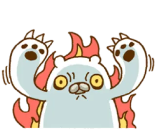 🔥 beruang, marah, api, kartun, kesal, ekspresi, terbakar telegram sticker