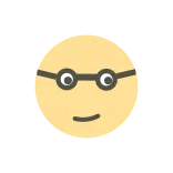 🤓 emoji, smiley, face, glasses whatsapp sticker