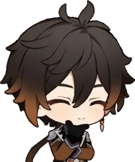 🤔 Zhongli Genshin Impact genshin impact, zhongli, anime, game, chibi, character telegram sticker