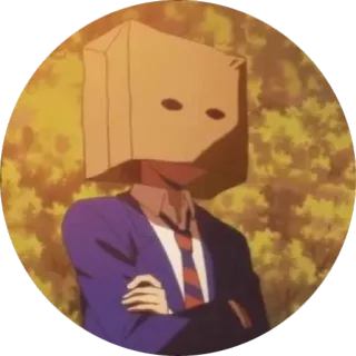 😒 Sacchetto di carta, Stile anime, Misterioso, Personaggio, Cartone animato telegram sticker