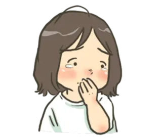 😢 울음, 슬픔, 화남, 감정, 소녀 whatsapp sticker