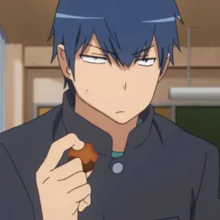 💙 Ryūji Takasu Toradora! anime, school, eating, boy, toradora telegram sticker