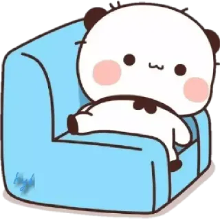 🙂 carino, kawaii, panda, rilassante, relax, divano, animale telegram sticker