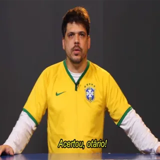 👊 Acertou, otário! insulto, ofensivo, Brasil, fútbol, jerga telegram sticker