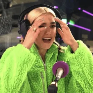 🥂 Dua Lipa Дуа Липа, певица, музыкант, знаменитость, поп, выражение, музыка telegram sticker