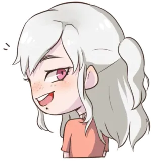 😃 fille anime, mignon, dessin animé, autocollant, fille, illustration telegram sticker
