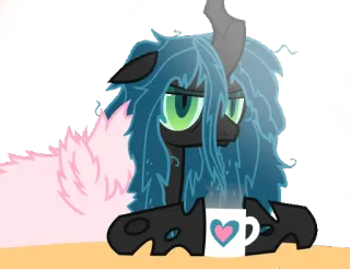 ☕ Queen Chrysalis My Little Pony My Little Pony, Królowa Chrysalis, kreskówka, kubek, napój telegram sticker