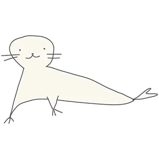 🦈 foca, animal, dibujo animado, lindo, mamífero, animal marino telegram sticker
